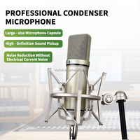 Microphone à condensateur de studio VOXFULL, capsule à diaphragme large de 26 mm en or, pour chant, enregistrement vocal et podcasting