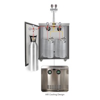 Fuyong Fût de bière en acier inoxydable 4 Fûts US Sac à dos Refroidisseur de bière avec 2-4 robinets Distributeur de boissons Kegerator