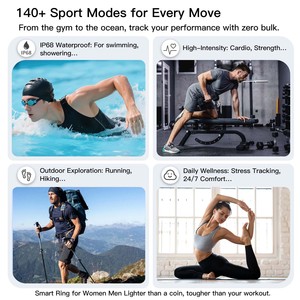 2026 New R02 Health Finger Fitness Tracker Heart Rate Blood Oxygen Monitor IP68 Waterproof Charging <b>Box</b> Smart Ring APP Control T - Product Image 5
