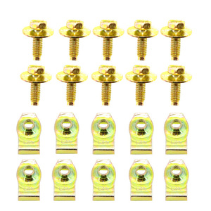 Universal M6 Bolt Iron Sheet Clamp 6mm <b>Galvanized</b> Metal Automotive Body Repair Clip Washer U Shape 10pcs Pack - Product Image 2