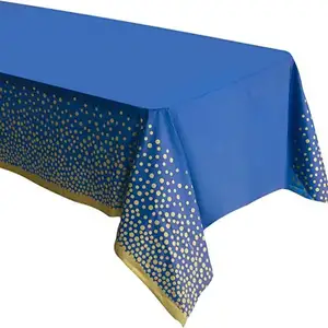 Waterproof biodegradable Blue gold point disposable dining table cover party table cloths disposable non woven table cloth roll