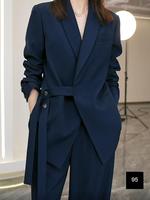 Nouvel Ensemble Costume Printemps et Automne 2026 Femme Grande Taille – Manteau Lâche et Pantalon Large Jambe
