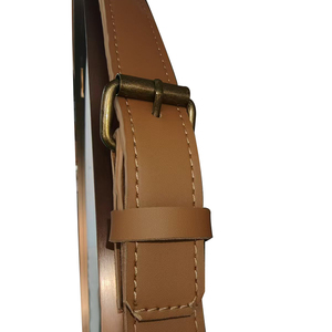 Elegante <span class=keywords><strong>Espejo</strong></span> Circular Colgante de Acero Inoxidable, Hecho a Mano, con <span class=keywords><strong>Cuerda</strong></span> de Cuero Ajustable, Estilo Moderno Minimalista, Decorativo - Product Image 2