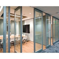 Finition pliante en bois de panneau de gypse, porte convenable avec le cadre en aluminium Cloison de séparation mobile flexible avec le tissu en verre de Mdf