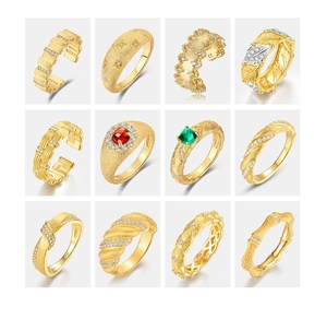 Anello Artigianale Italiano in <span class=keywords><strong>Argento</strong></span> Sterling 925 Placcato Oro 14k, Stile Retrò di Lusso, Gioiello di Alta Gamma per Donna - Product Image 1