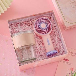 Set de Regalo 2 en 1 para Invitados de Boda de Verano: Mini Ventilador, Sombrilla, Taza y Cuaderno, Ideal para Cumpleaños de Novias y Novios - Product Image 4