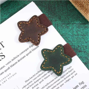 Star Shape PU Leather Soft Magnetic <b>Bookmark</b> for Textbooks Notebook Clip Magnet Vintage Style <b>Bookmark</b> Gift for Read Lovers - Product Image 1