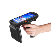 Seuic pemindai kode batang RFID, bahan ABS 860-960MHz genggam jarak jauh ISO 18000-6C baterai ganda UHF RFID