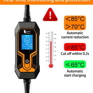 Chargeur de véhicule électrique portable 7KW, phase 1, 32A, courant réglable, câble de 5M, connecteurs SAE J1772/IEC62196/GBT, 85-264V - Product Image 4