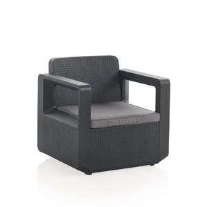 Set da Giardino in Plastica Riciclata Venus con Due Poltrone e Tavolino Centrale con Cuscini - Product Image 3