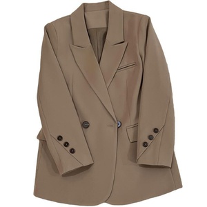Blazer Vert Menthe pour Femme en <span class=keywords><strong>Laine</strong></span>/<span class=keywords><strong>Soie</strong></span>, Style Automne Uni, Création de Niche Tendance Hong Kong & Corée - Product Image 5