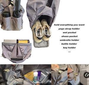 Free sample Custom Large Gym Cotton <b>Beach</b> Shoulder Tote Bag Folding Style Letter Pattern Yoga <b>Mat</b> Carrier Shopping Accessories - Product Image 3