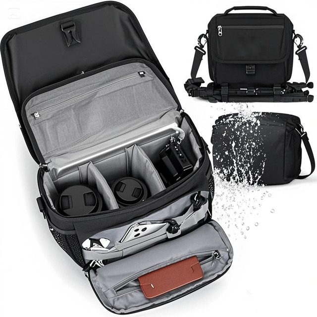 Waterproof DSLR/SLR/Mirrorless Camera Sling Bag Crossbody Case Tripod Holder Rain Cover for Special Purpose Bag
