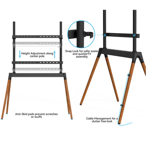 Supporto da Studio di Alta Qualità Bianco e Nero per <span class=keywords><strong>TV</strong></span>, Supporto in Metallo Regolabile in Altezza e Girevole, Treppiede per <span class=keywords><strong>TV</strong></span> da 32 <span class=keywords><strong>a</strong></span> 65 Pollici - Product Image 4
