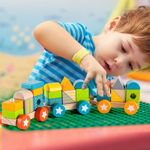 Nuovo Stile 2025: Set Educativo di Blocchi Animali per Bambini in Età Prescolare, Treno Impilabile in Legno per Bambini - Product Image 2