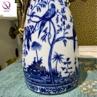 Grosir Bunga Dekoratif Berkualitas Tinggi, Vas Burung Pot Susu, Porselen Cina, Ornamen Mewah untuk Meja