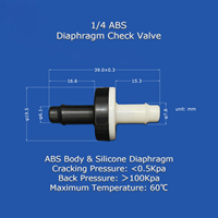 Valve anti-retour manuelle à diaphragme en micro-plastique ABS avec joint en caoutchouc pour machine de distribution d'huile, d'eau, de gaz/colle liquide et de parfum