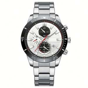 Reloj de Pulsera de Cuarzo Analógico para Hombre, de Acero Inoxidable, Resistente al Agua, con Cronógrafo, Fecha y Agujas, para Asuntos Comerciales - Product Image 5