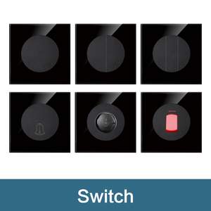 Delviz — prise de courant murale USB, panneau en verre noir, bouton poussoir, avec indicateur lumineux LED, interrupteurs de prise murale UK 13A, nouveauté <span class=keywords><strong>2022</strong></span> - Product Image 3