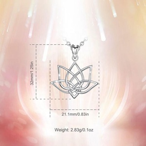 925 joyas <span class=keywords><strong>de</strong></span> plata esterlina <span class=keywords><strong>om</strong></span> loto flor colgante collar - Product Image 2