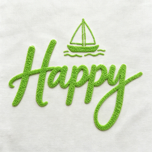 Patchs en chenille personnalisés <span class=keywords><strong>de</strong></span> luxe, brodés 3D, thermocollants pour vêtements, motif voilier vert et alphabet, avec broderie en serviette, <span class=keywords><strong>de</strong></span> marque - Product Image 1