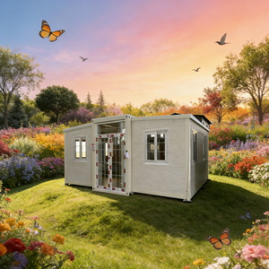 Casa Container Pieghevole Personalizzata Traspirante Stile Fattoria con Pannello Sandwich 40ft Soluzione Prefabbricata per Esterni - Product Image 1