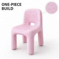 Fauteuil lounge multifonctionnel moderne en plastique rose pour enfants, idéal pour la salle à manger, l'hôtel, la salle de sport, le salon, la cuisine et les parcs
