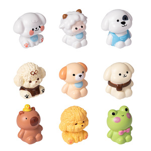 Figurines en résine de dessins animés Dp Mini, chiots et grenouilles mignons, décorations pour voiture et bureau - Product Image 5