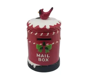 Керамическая банка для печенья в форме рождественского почтового ящика
