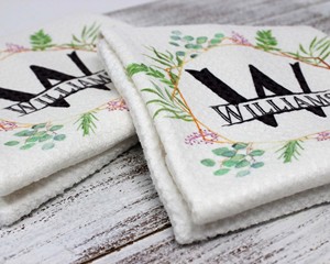 Serviette de cuisine personnalisée en tissu gaufré, créez votre propre serviette personnalisée pour la décoration de la cuisine, nom de famille - Product Image 5