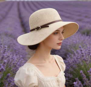 Chapeau bob en <span class=keywords><strong>raphia</strong></span> avec boucle de <span class=keywords><strong>ceinture</strong></span> - Style classique, léger, protection UV, chapeau de paille d'été pour femmes, idéal pour la plage et les voyages - Product Image 5