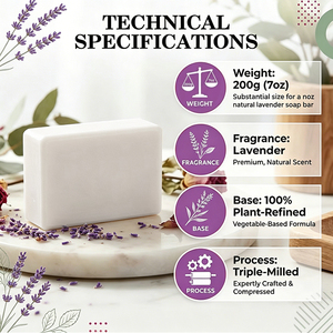 Savon artisanal à la lavande pure, étiquette personnalisée, barre de bain naturelle aux herbes avec effet blanchissant pour tous types de peau - Product Image 3