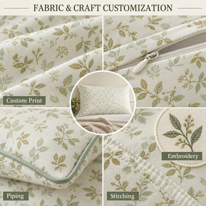 Set di Biancheria da Letto con Motivo Personalizzato OEM ODM, Resistente alle Pieghe, 100% Cotone, Motivo Floreale a Foglie Piccole, Etichetta Privata per Hotel, Appartamenti, B&B - Product Image 3