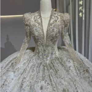 <span class=keywords><strong>Robe</strong></span> de mariée col V perlé paillettes <span class=keywords><strong>robe</strong></span> de bal <span class=keywords><strong>robe</strong></span> de cérémonie <span class=keywords><strong>civile</strong></span> personnalisée Jfh10 - Product Image 5