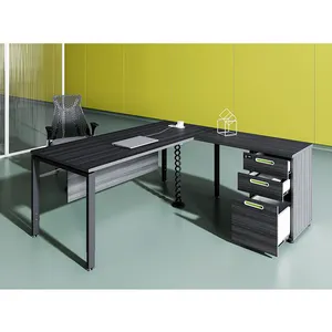 Lysun Commerciële 3 Laden Kast Houten L Vorm Secretaresse Bureau Modern Kantoormeubilair