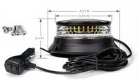 Luz de Baliza LED R65 R10 Aprobada, 12-24V, 24 LED, Opciones de Color Ámbar, Azul, Rojo, Verde y Transparente, Montaje Magnético, Luces Estroboscópicas de Emergencia