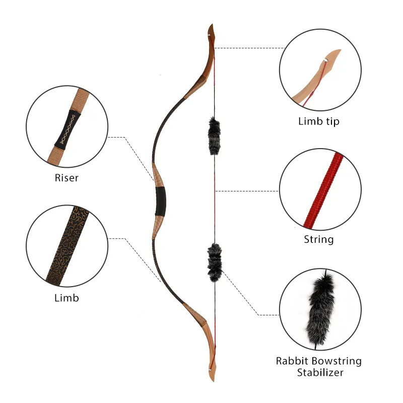 木製ラミネートアーチェリー矢弓プロ中国狩猟伝統的な長い竹セット射撃販売
