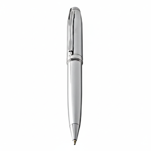 Penna a Sfera in Ottone Cromato 0.7mm con Dettagli in Plastica e Metallo, Ideale per Regali Promozionali, Disponibile in Legno, Bambù e Rame - Product Image 2