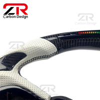 Volant de voiture personnalisé avec LED RPM, cuir véritable, matériau en fibre de carbone pour Dodge Charger Challenger Hellcat SRT 392 Scat-pack