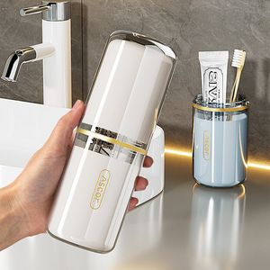 Ascoe Portable Toothbrush Cup 21.5*8*8cm Foldable Travel <b>Toothpaste</b> And Toothbrush <b>Holder</b> For Family Use - Product Image 1