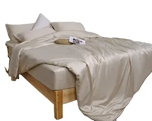 100%Bamboo Bed Sheets 300Tc Lyocell Fiber Fabric Luxury Bamboo Bedding Set