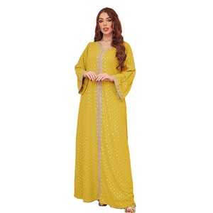 Robe Kaftan Longue à Manches Longues et Col en V, Respirante et Lisse, Abaya pour Femmes Musulmanes, Robe Africaine pour Femmes, Dubaï 2026 - Product Image 4