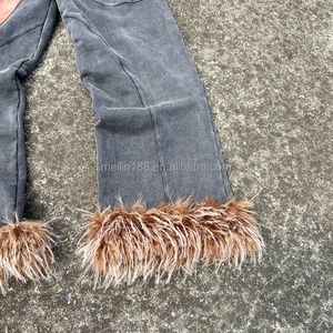 Vêtements de sport personnalisés en gros : Ensemble jogging et sweat à capuche pour hommes, en fausse fourrure, coupe ample, épais, délavé à l'acide - Product Image 2
