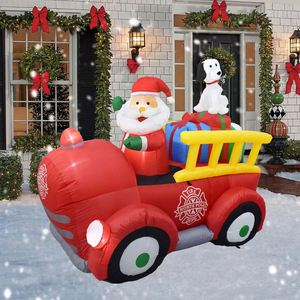 Décorations de Noël gonflables de 7 pieds : Père Noël au volant avec chien, pour jardin extérieur, en polyester, personnalisable, directement de l'usine - Product Image 4