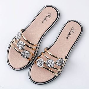 2026 Summer New Mule slippers Women Outdoor Fashion Flower Decor <b>Flat</b> One Strap Soft Sole Non slip Beach <b>Sandals</b> - Product Image 6