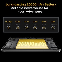 OUKITEL RT8 4G Tablet PC Resistente de 11 Pulgadas con Pantalla 2K, Android 13, 20000mAh, 6GB+256GB, IP68 STD-810H, Pad G99 Resistente a Caídas, Negro