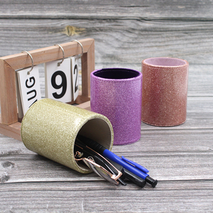 Porte-stylo en cuir PU pailleté, boîte <span class=keywords><strong>de</strong></span> rangement pour crayons scintillants, organiseur <span class=keywords><strong>de</strong></span> <span class=keywords><strong>bureau</strong></span> pour lunettes et marqueurs, <span class=keywords><strong>accessoire</strong></span> pour fournitures <span class=keywords><strong>de</strong></span> <span class=keywords><strong>bureau</strong></span> - Product Image 3