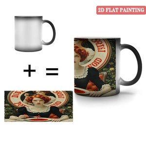 Frosted Black Heat Sensitive Magic Mug 11oz <b>Ceramic</b> Drinking <b>Cup</b> Round Rim Smooth Design - Product Image 5
