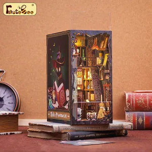 CuteBee laris Dekorasi Rumah buku rak buku Kit Nook Novel Dekorasi Rumah digunakan sebagai hadiah ulang tahun teka-teki kayu