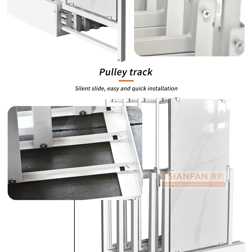 New style standing granites showroom Rocks slab design floor Rotatable marble artificial quartz stone display stand